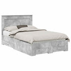 Estructura de cama con cabecera Gris Concreto 120 x 200 cm