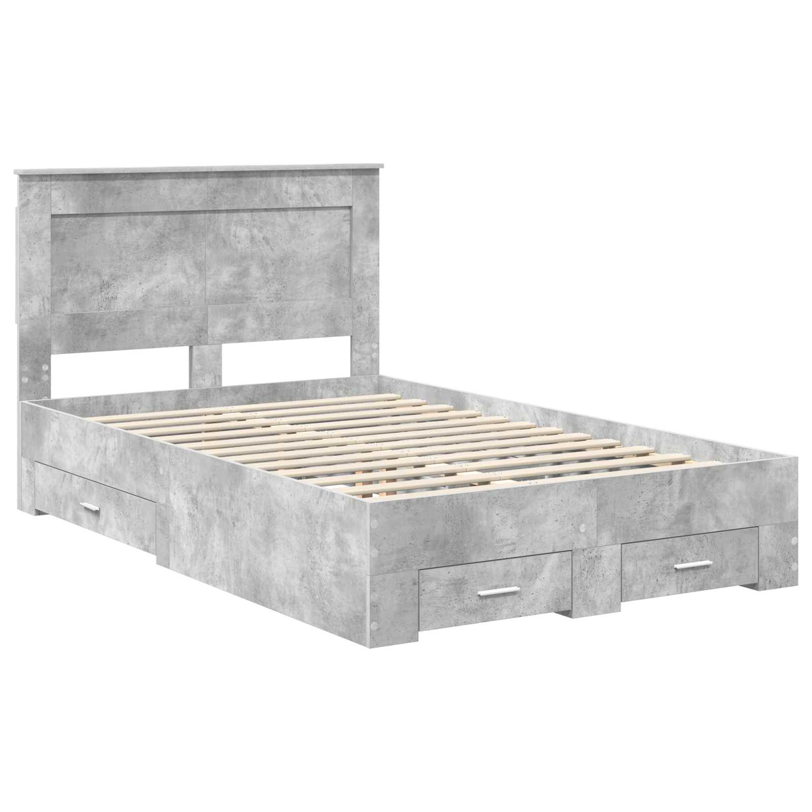 Estructura de cama con cabecera Gris Concreto 120 x 200 cm