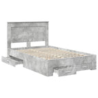 Estructura de cama con cabecera Gris Concreto 120 x 200 cm