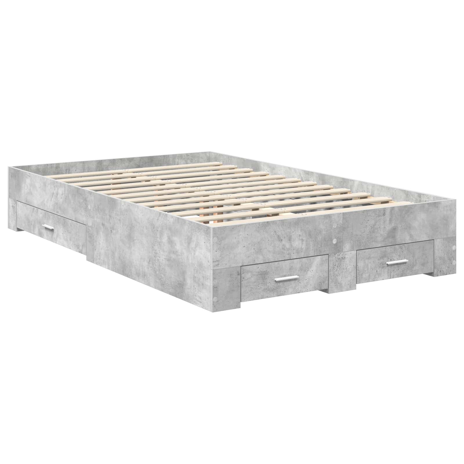 Estructura de cama con cabecera Gris Concreto 120 x 200 cm