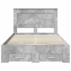Estructura de cama con cabecera Gris Concreto 120 x 200 cm