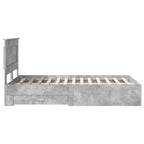 Estructura de cama con cabecera Gris Concreto 120 x 200 cm