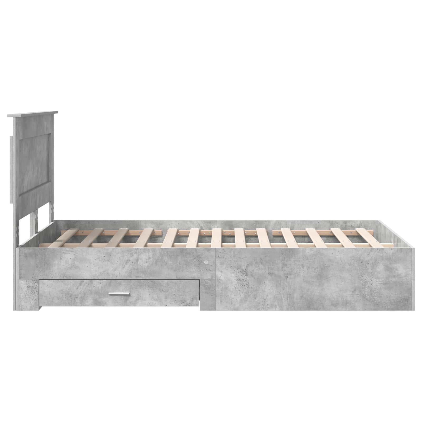 Estructura de cama con cabecera Gris Concreto 120 x 200 cm