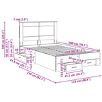Estructura de cama con cabecera Gris Concreto 120 x 200 cm