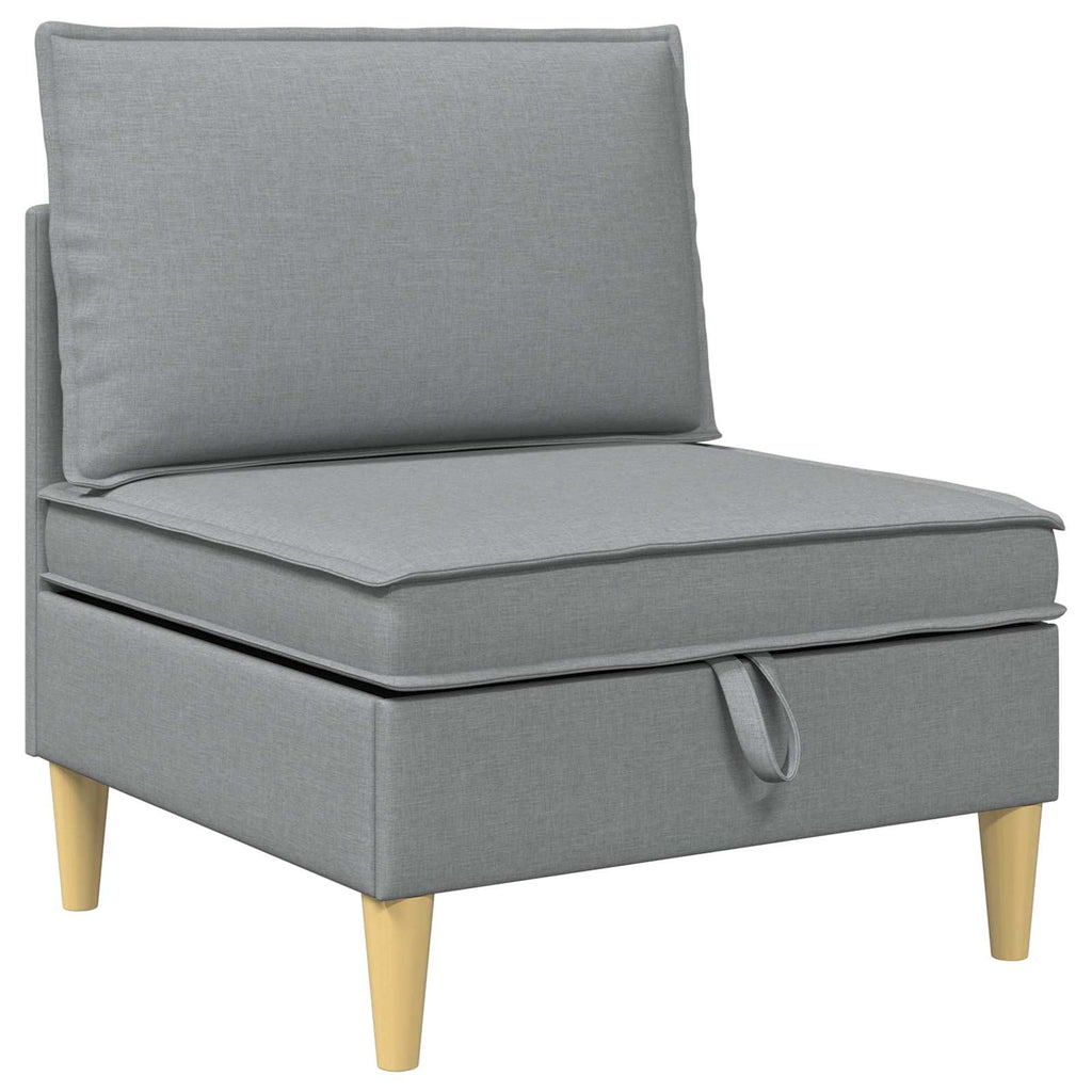 Juego de muebles de salón con cojín 4 pcs Gris Claro Tela