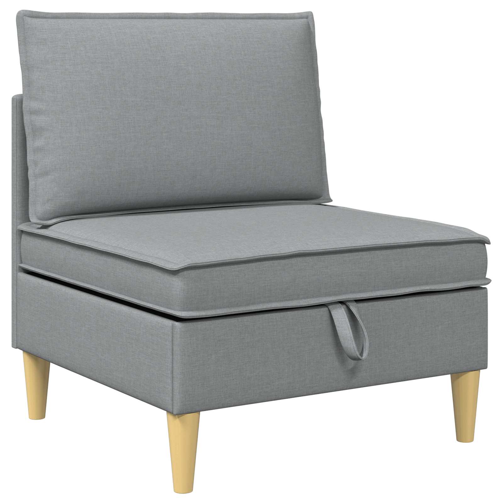 Juego de muebles de salón con cojín 4 pcs Gris Claro Tela
