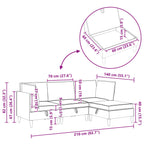 Juego de muebles de salón con cojín 4 pcs Gris Claro Tela