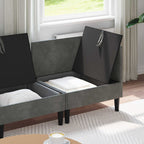 Juego de muebles de salón 3 pcs Gris oscuro Terciopelo