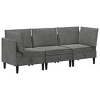 Juego de muebles de salón 3 pcs Gris oscuro Terciopelo