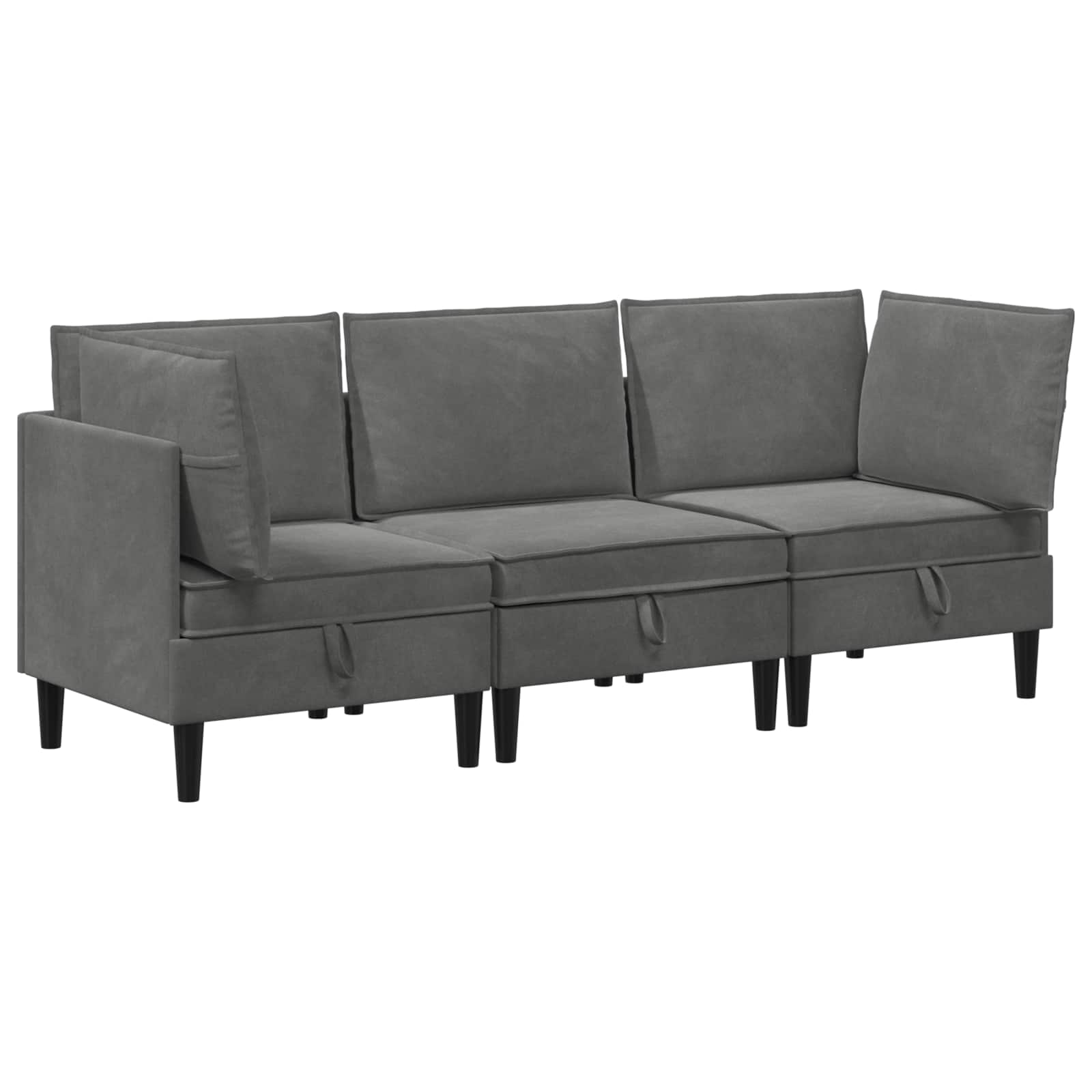 Juego de muebles de salón 3 pcs Gris oscuro Terciopelo