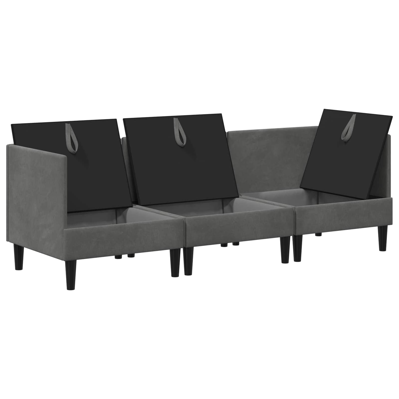 Juego de muebles de salón 3 pcs Gris oscuro Terciopelo