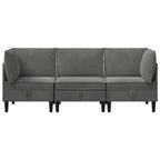 Juego de muebles de salón 3 pcs Gris oscuro Terciopelo