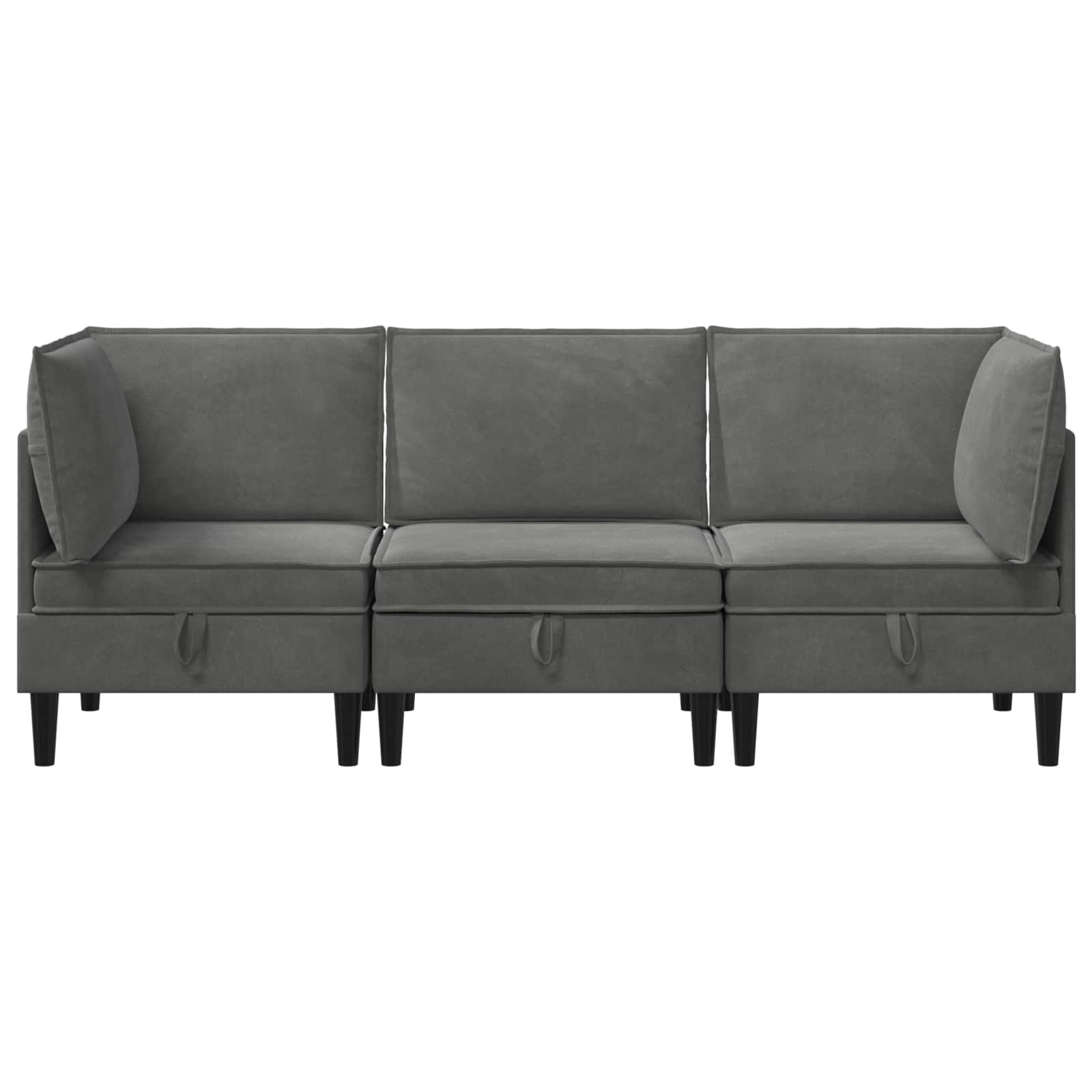 Juego de muebles de salón 3 pcs Gris oscuro Terciopelo