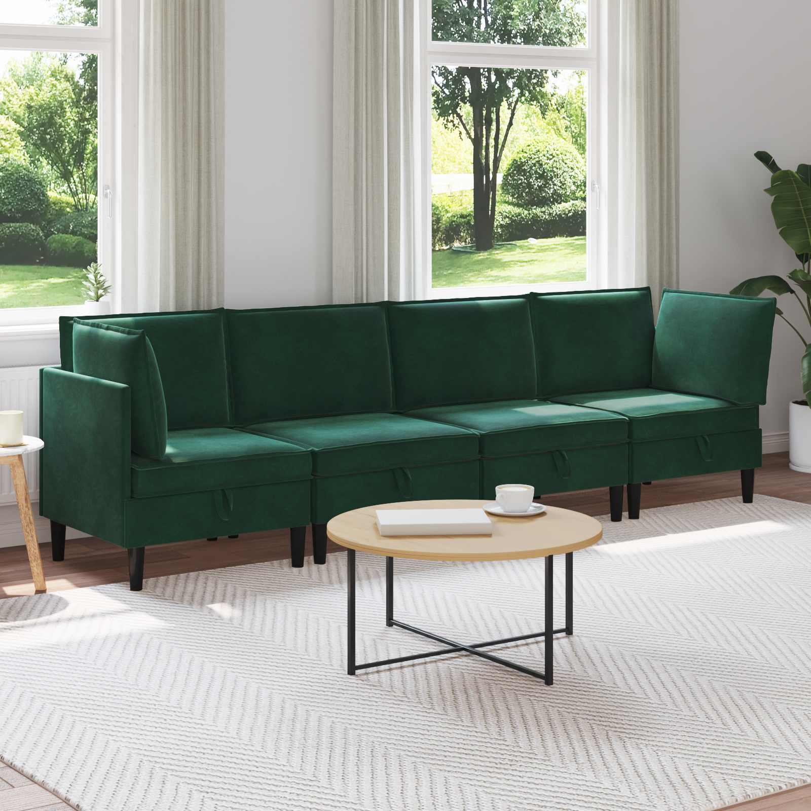 Conjunto de móveis de sala 3 peças Cinzento-escuro Veludo