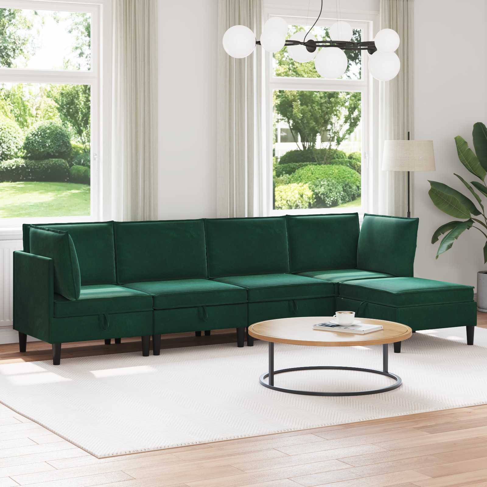 Conjunto de móveis de sala 3 peças Cinzento-escuro Veludo