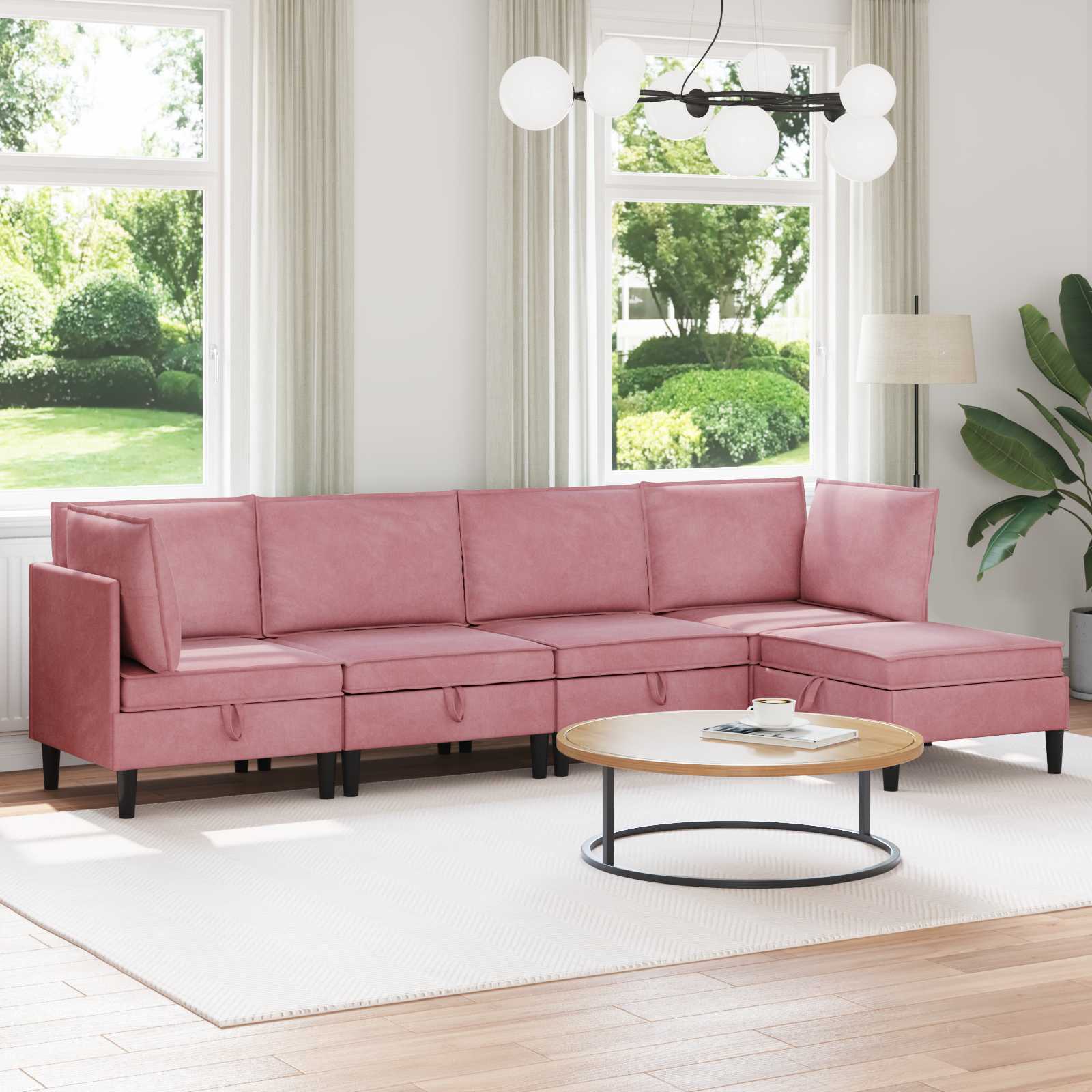 Conjunto de móveis de sala 3 peças Cinzento-escuro Veludo