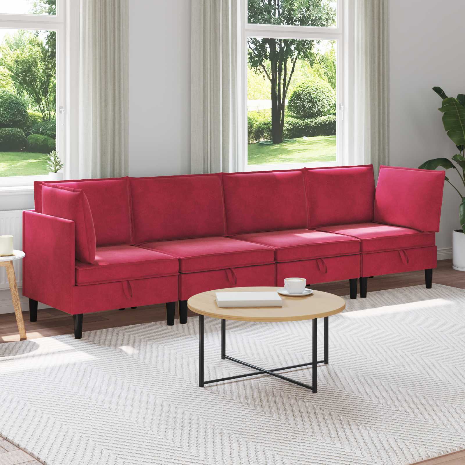 Conjunto de móveis de sala 3 peças Cinzento-escuro Veludo