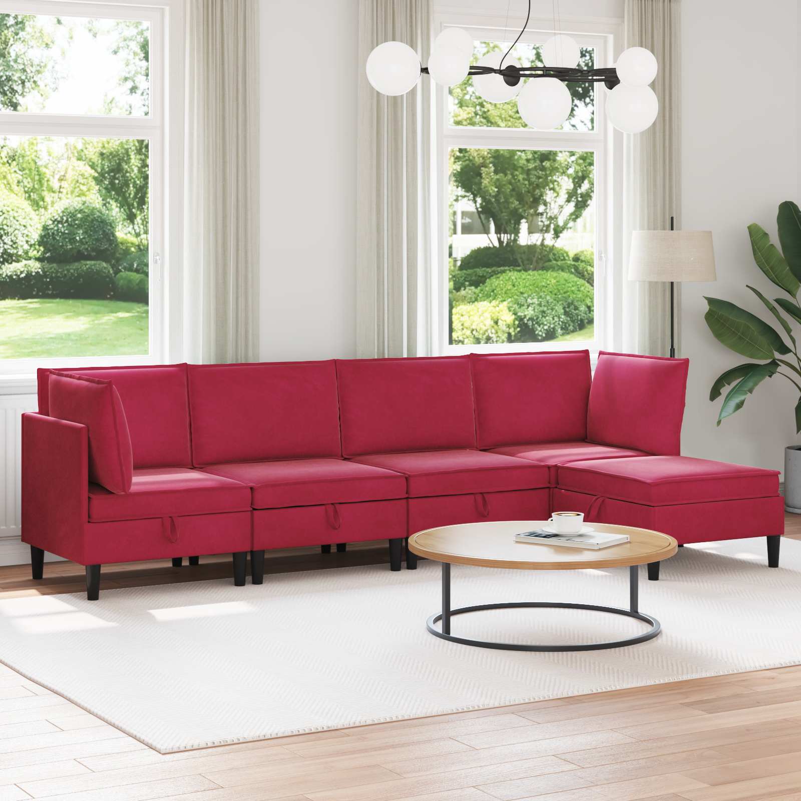 Conjunto de móveis de sala 3 peças Cinzento-escuro Veludo