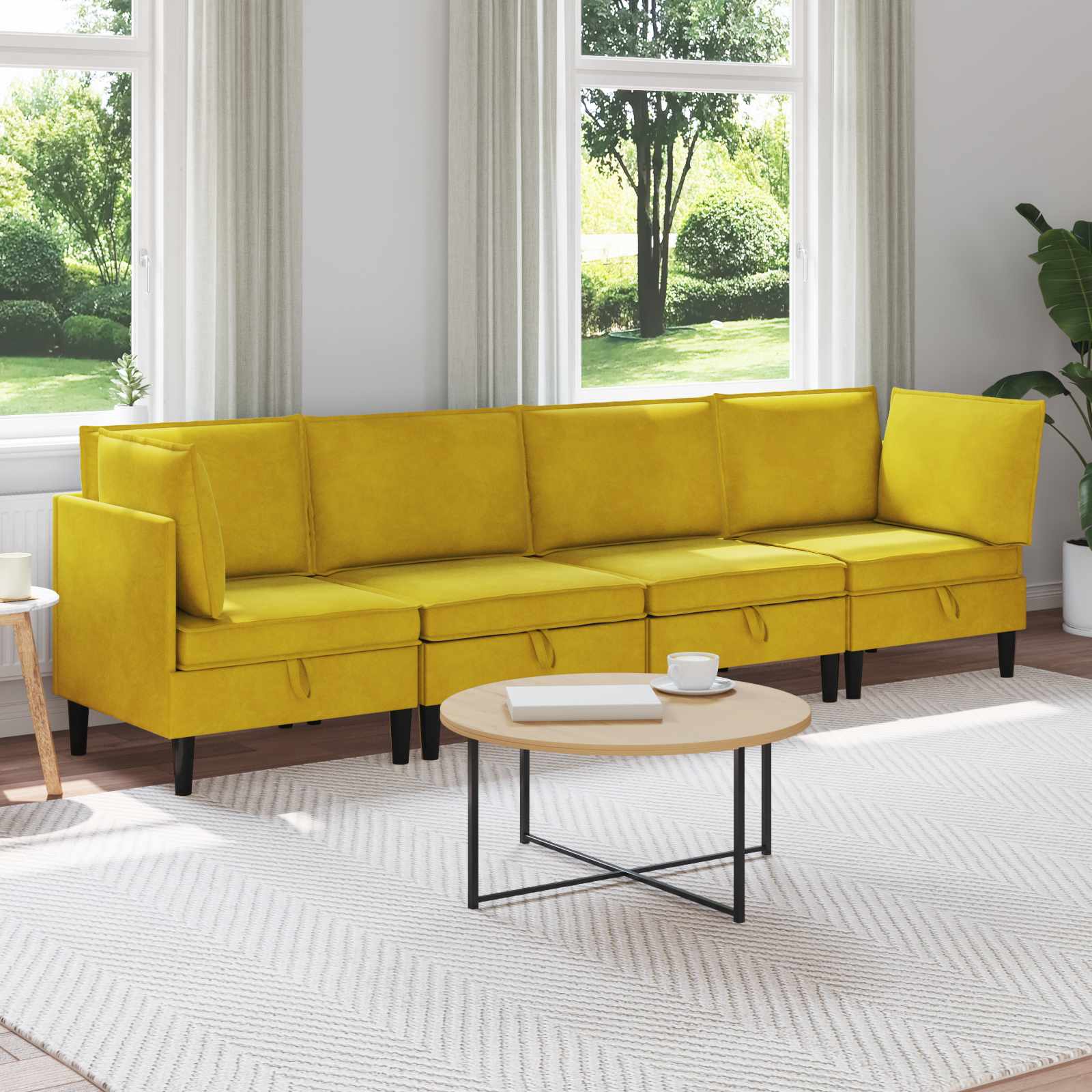 Conjunto de móveis de sala 3 peças Cinzento-escuro Veludo