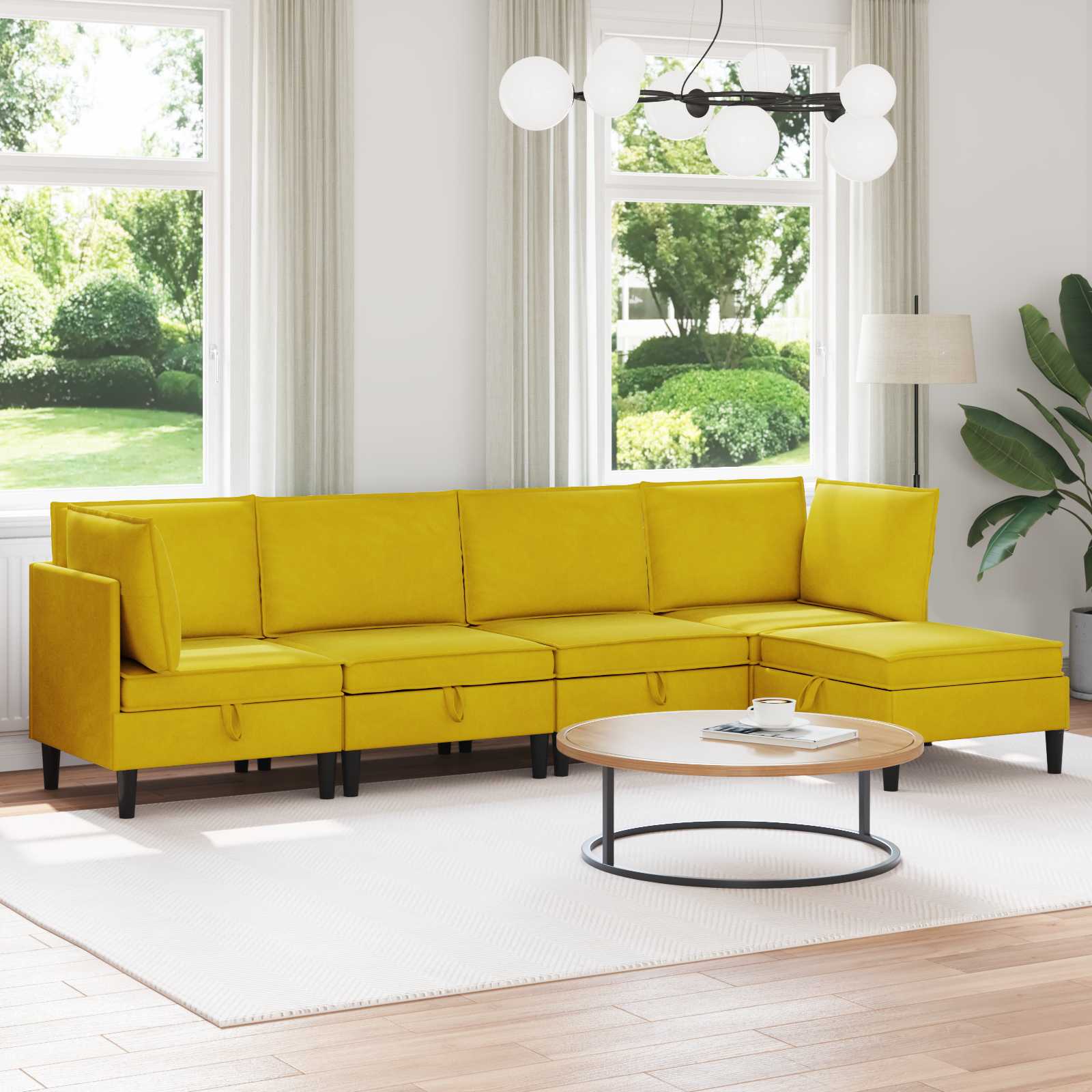Conjunto de móveis de sala 3 peças Cinzento-escuro Veludo