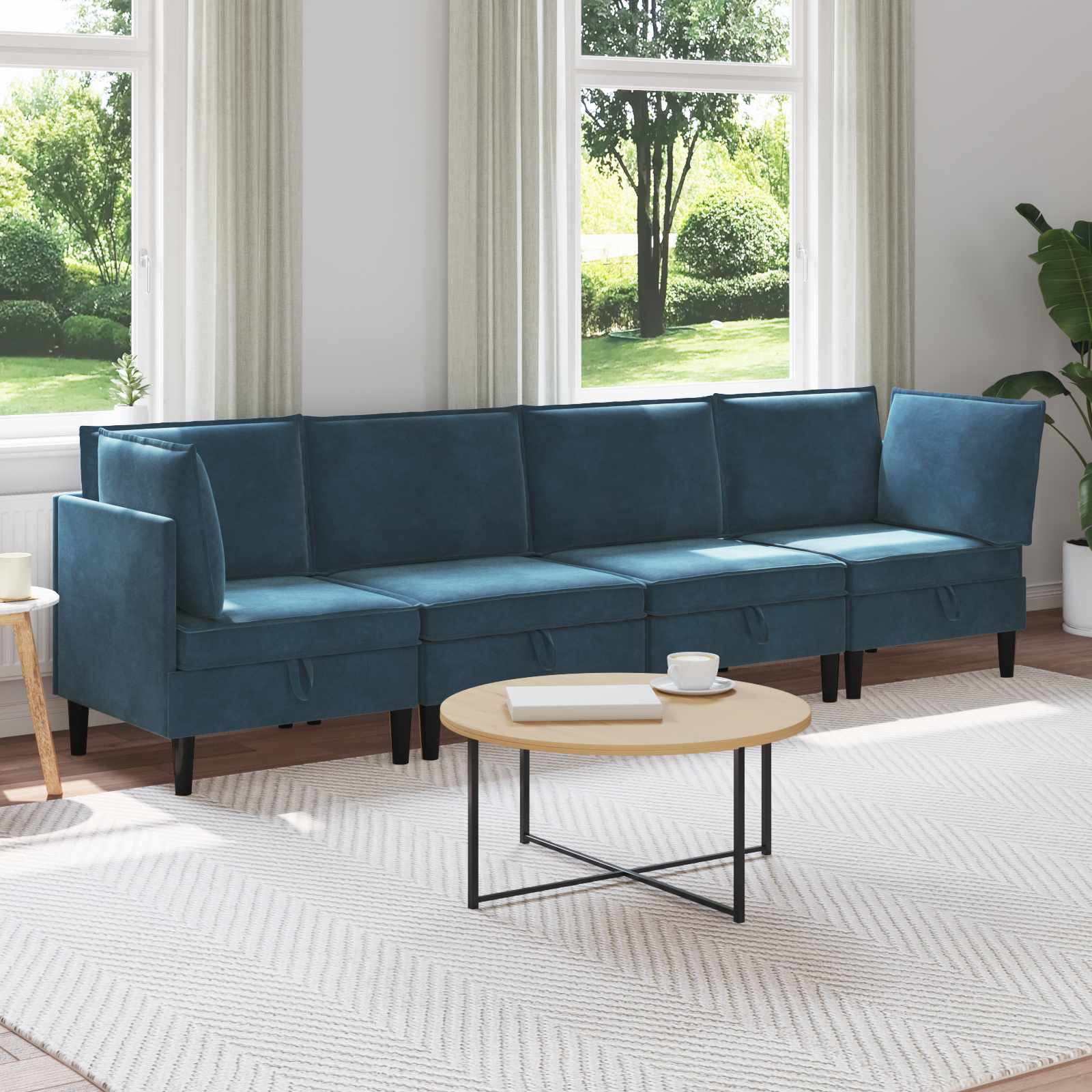 Conjunto de móveis de sala 3 peças Cinzento-escuro Veludo
