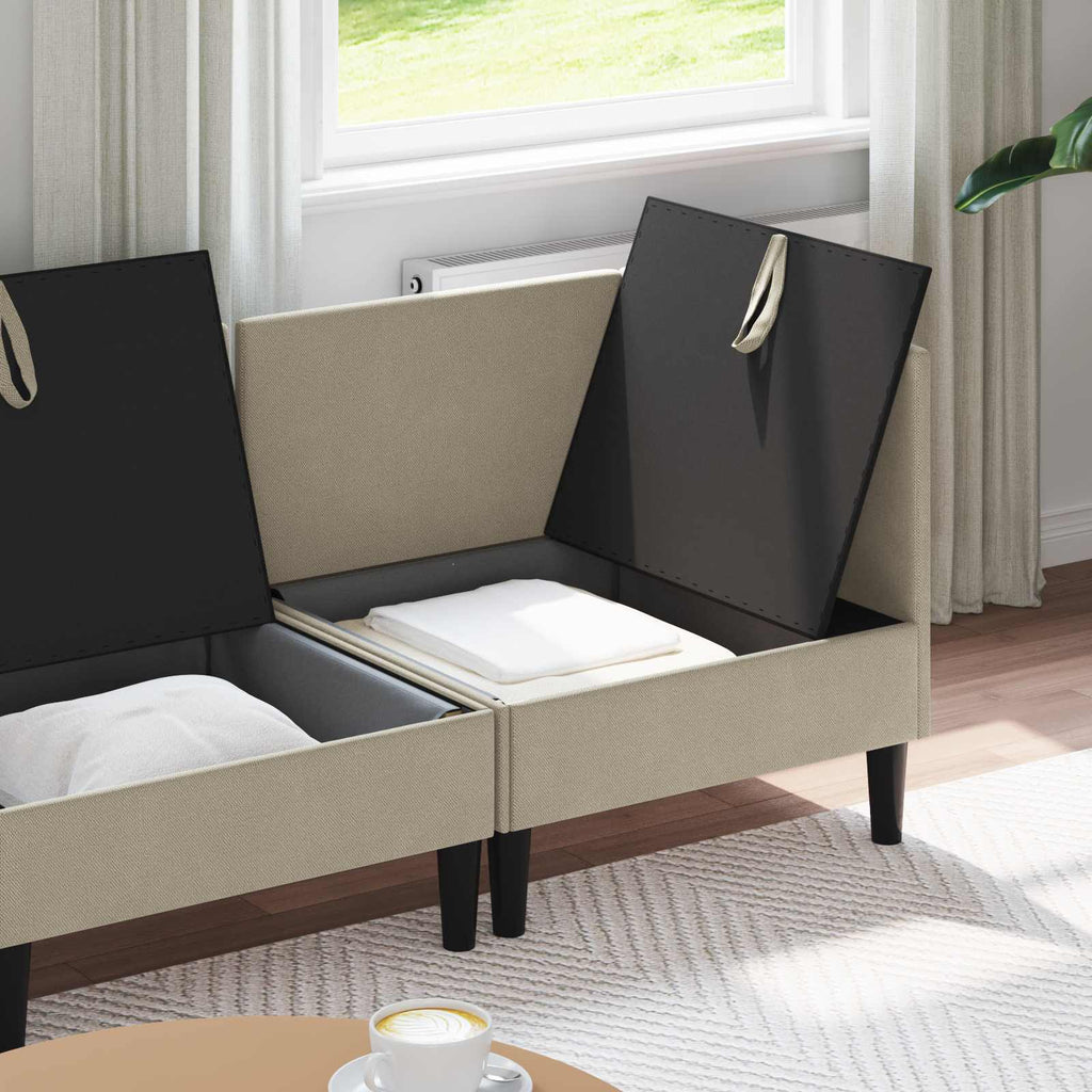 Juego de muebles de salón 3 pcs Arena Tela