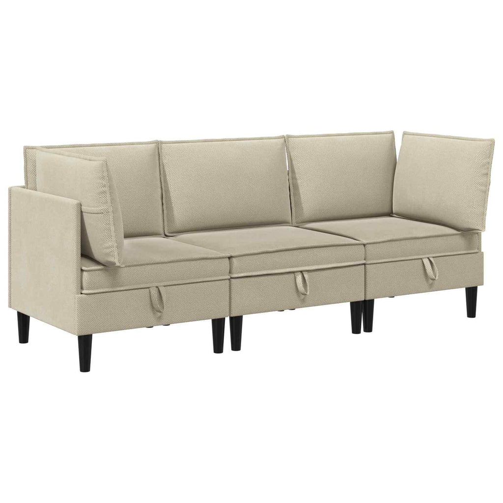 Juego de muebles de salón 3 pcs Arena Tela