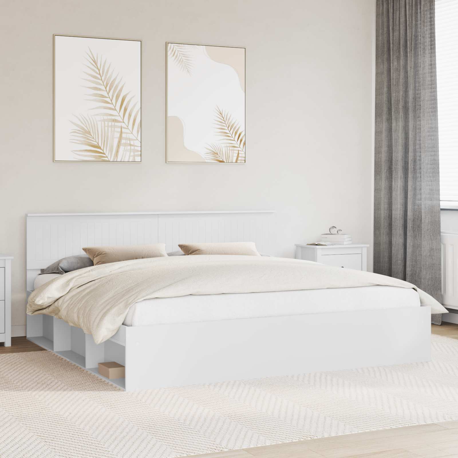 Estrutura de cama 100 x 200 cm Madeira de pinho maciço