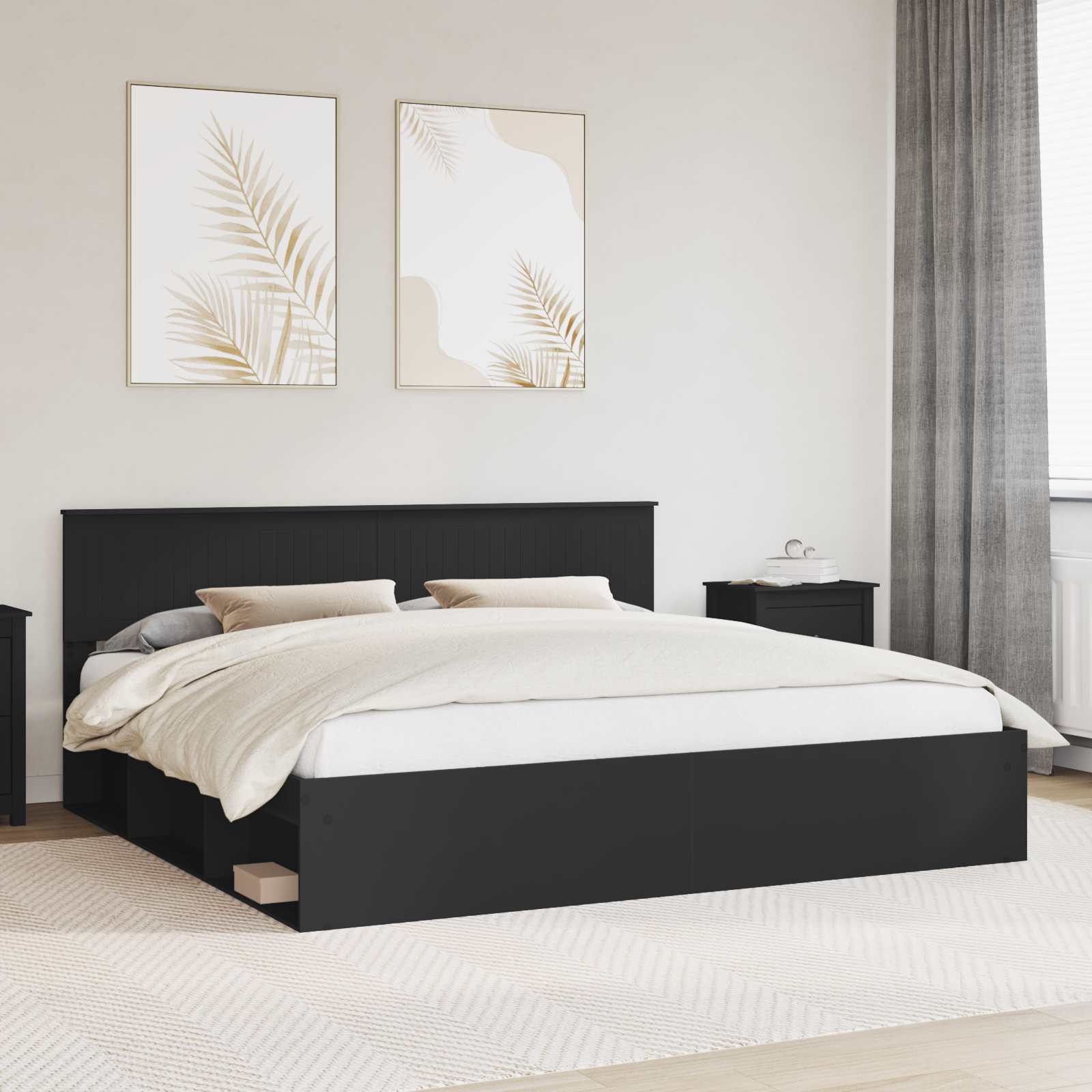 Estrutura de cama 100 x 200 cm Madeira de pinho maciço