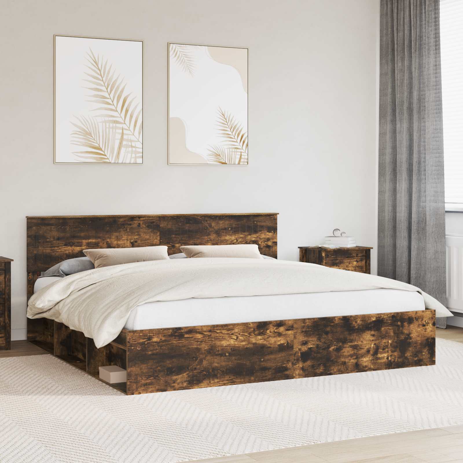 Estrutura de cama 100 x 200 cm Madeira de pinho maciço