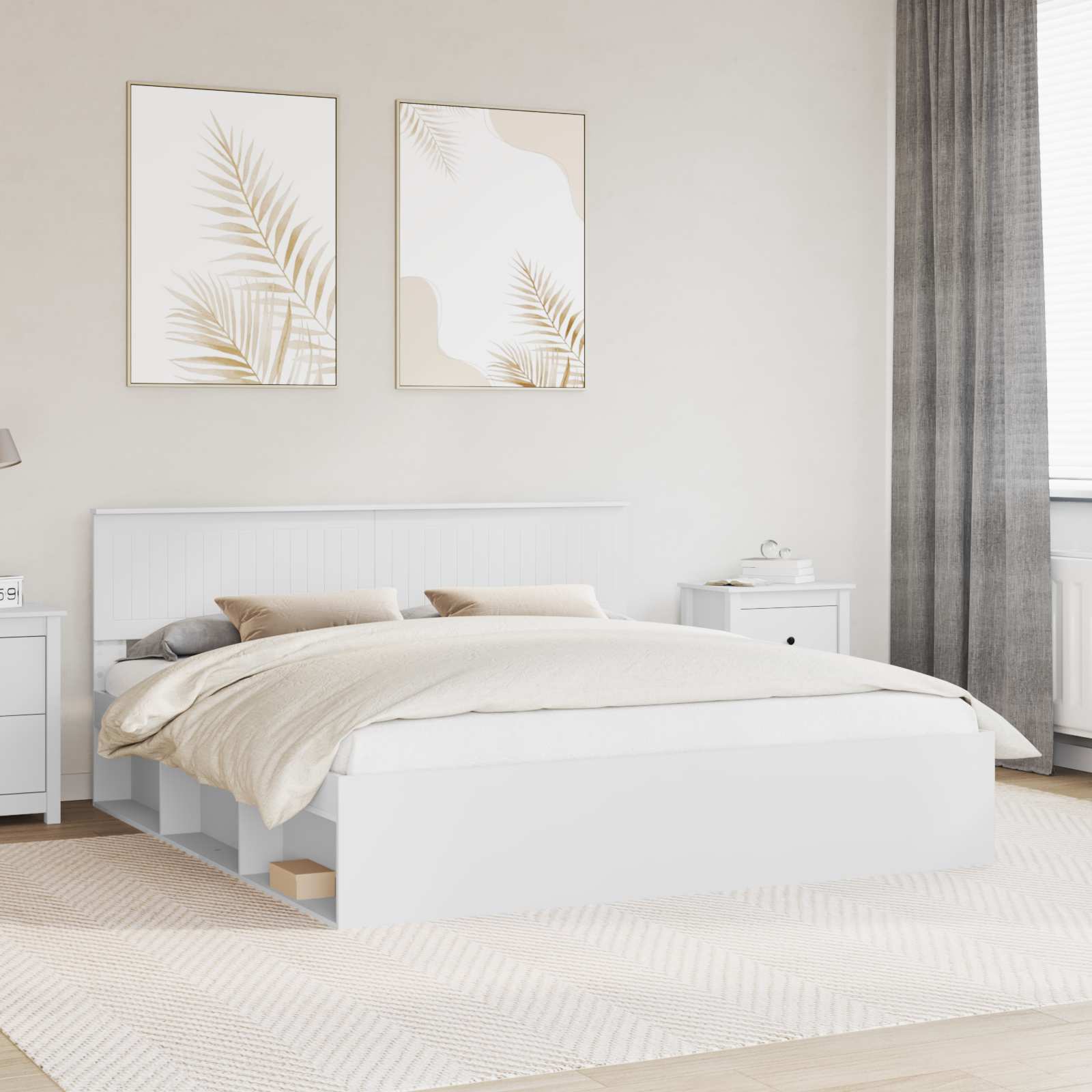 Estrutura de cama 100 x 200 cm Madeira de pinho maciço