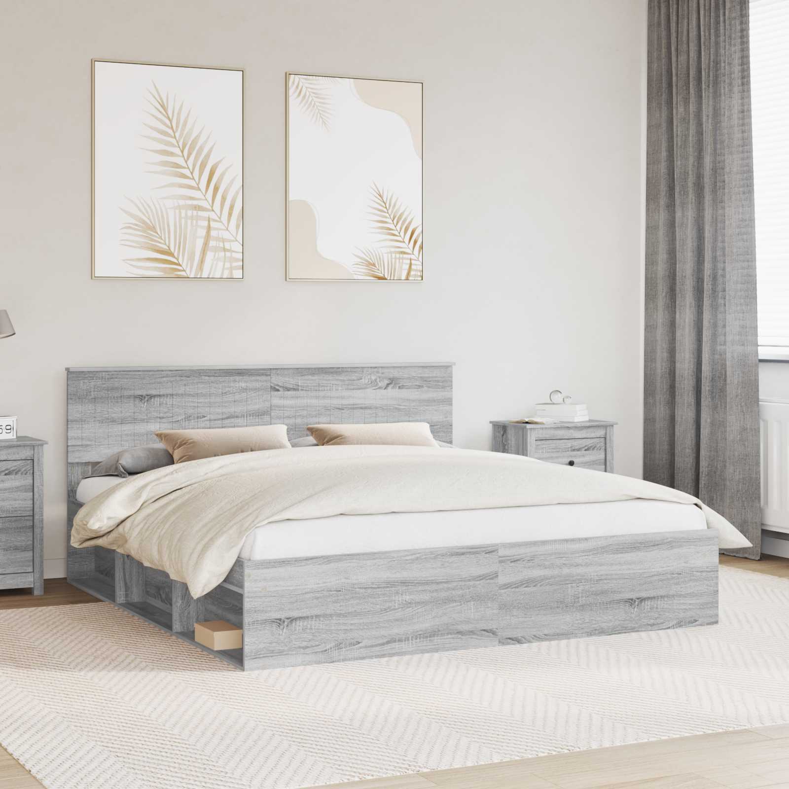 Estrutura de cama 100 x 200 cm Madeira de pinho maciço