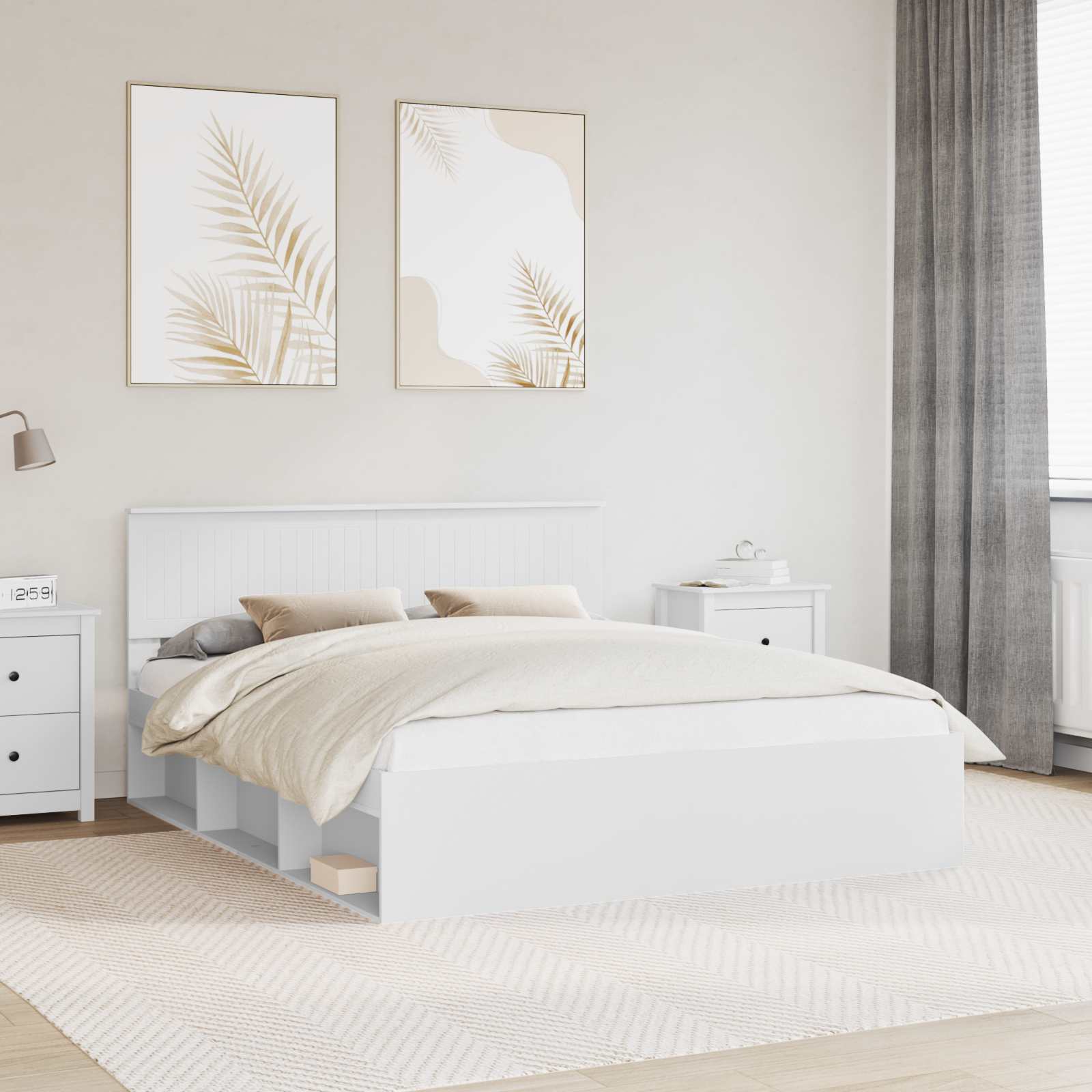 Estrutura de cama 100 x 200 cm Madeira de pinho maciço