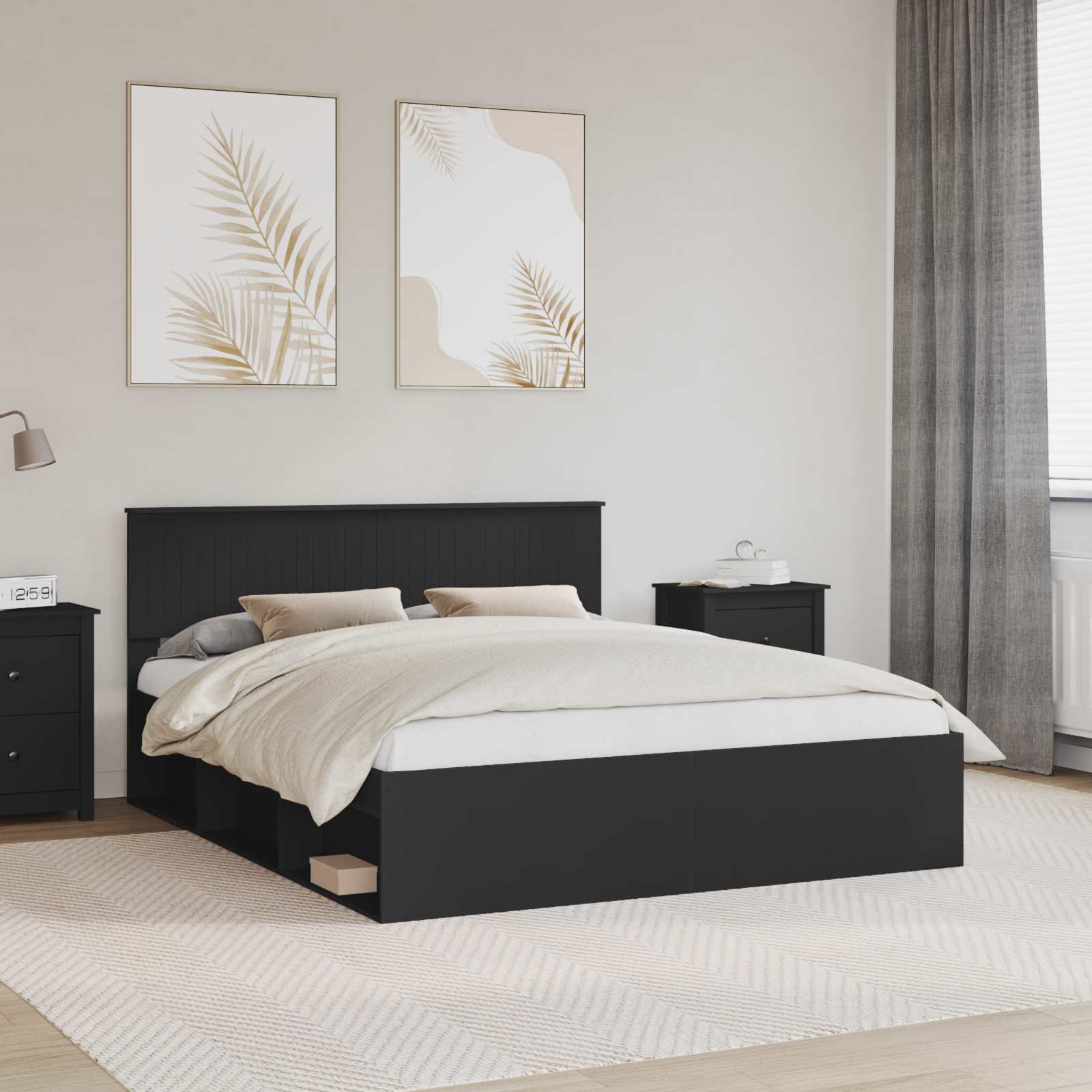 Estrutura de cama 100 x 200 cm Madeira de pinho maciço