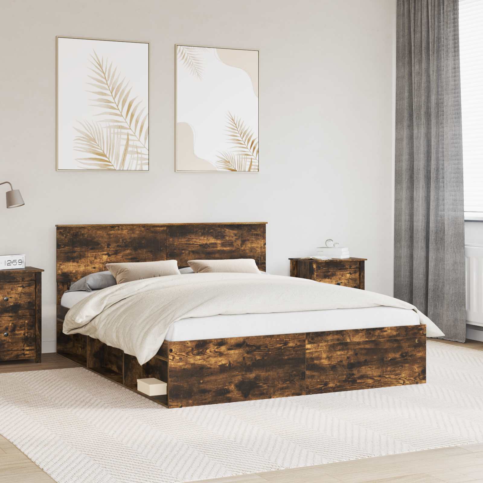 Estrutura de cama 100 x 200 cm Madeira de pinho maciço