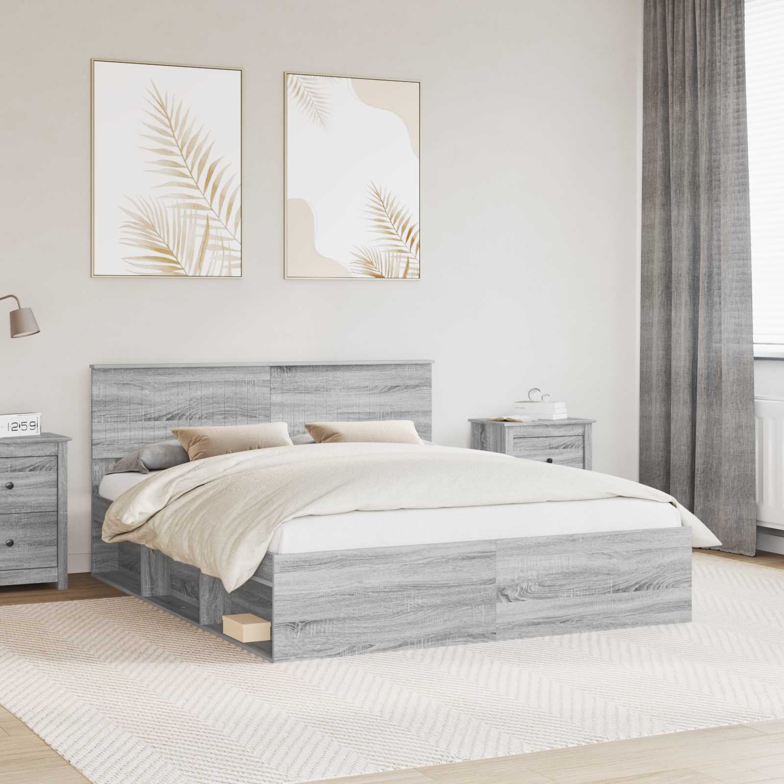 Estrutura de cama 100 x 200 cm Madeira de pinho maciço