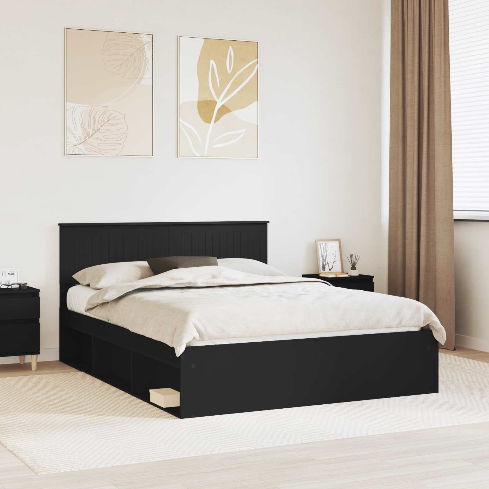 Estrutura de cama 100 x 200 cm Madeira de pinho maciço