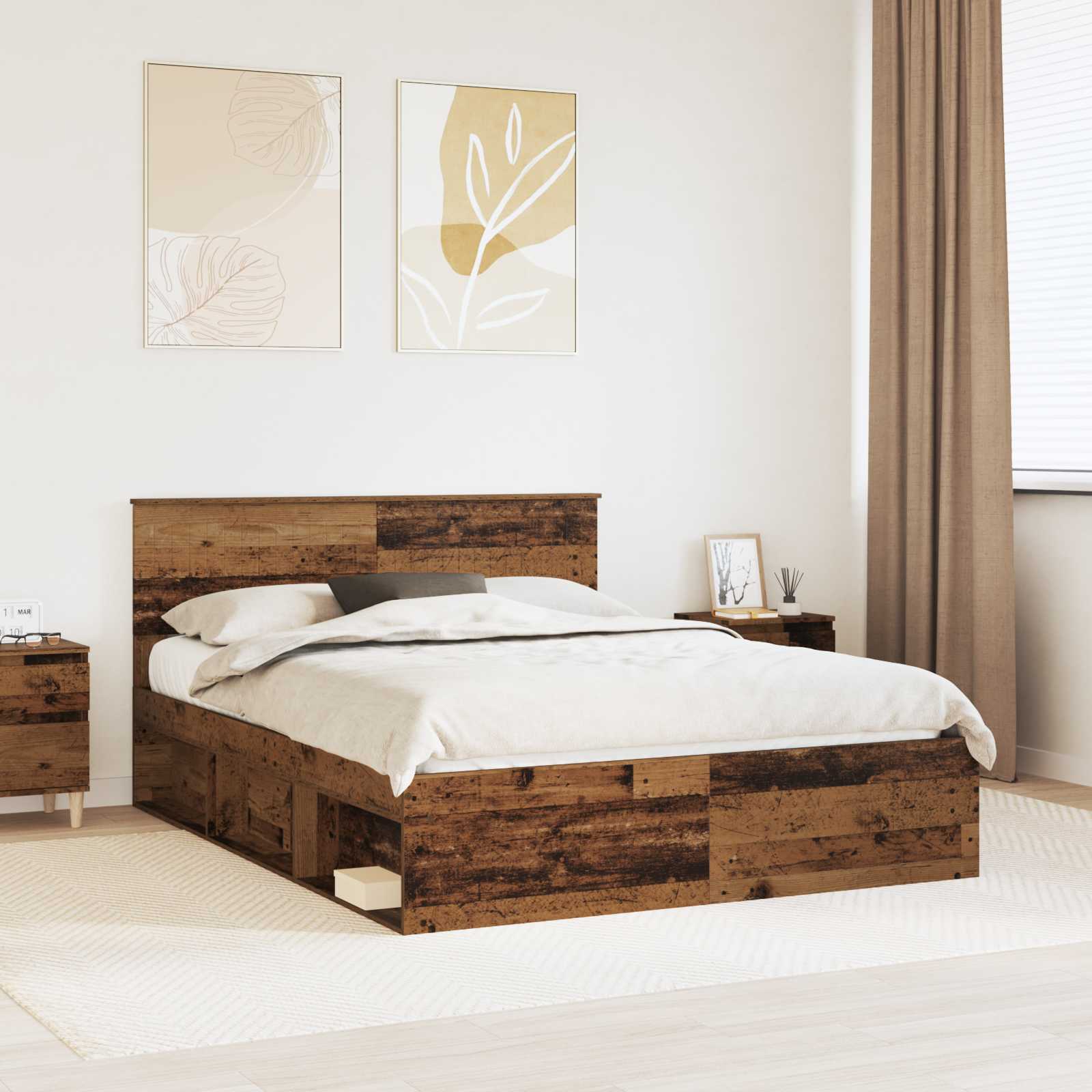 Estrutura de cama 100 x 200 cm Madeira de pinho maciço