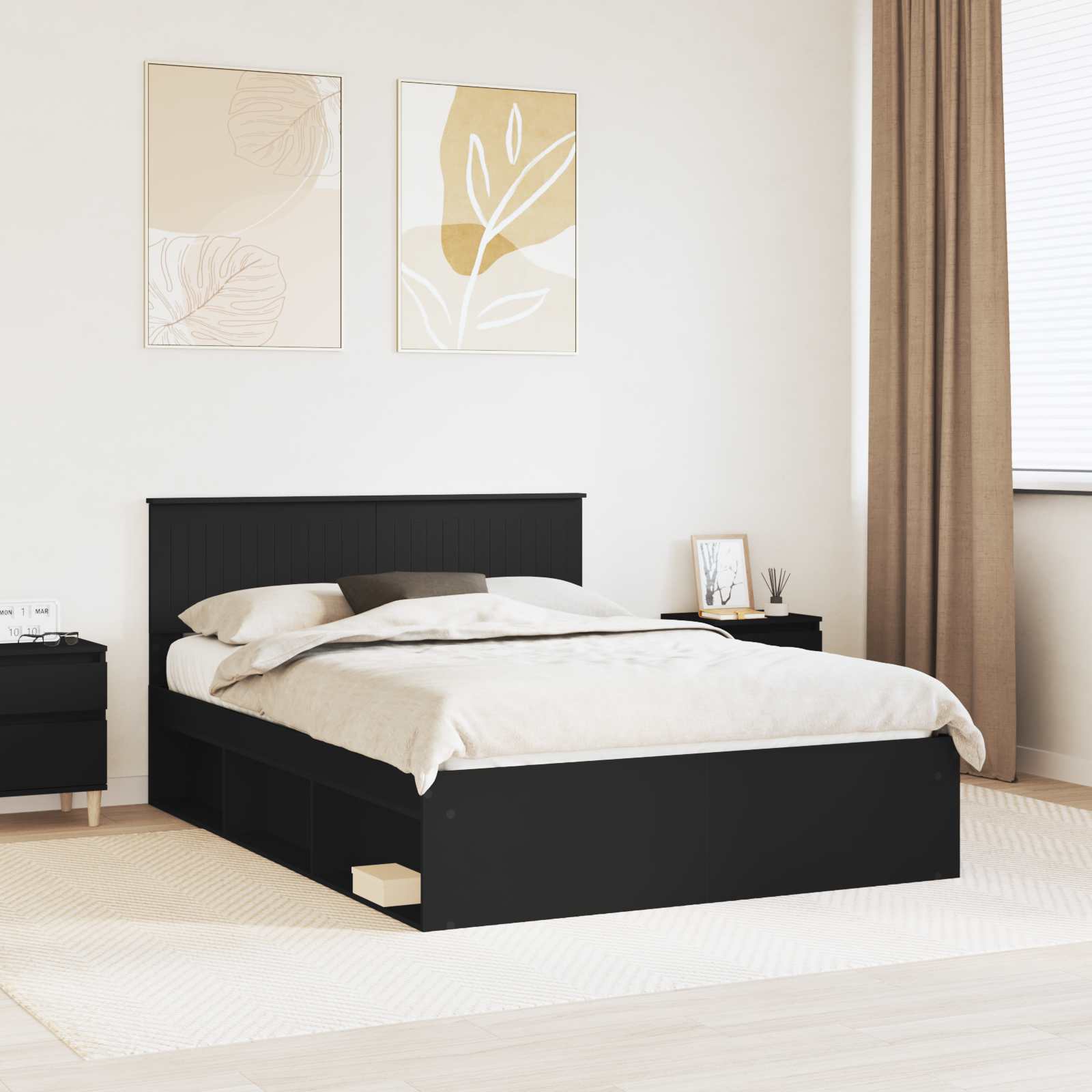 Estrutura de cama 100 x 200 cm Madeira de pinho maciço