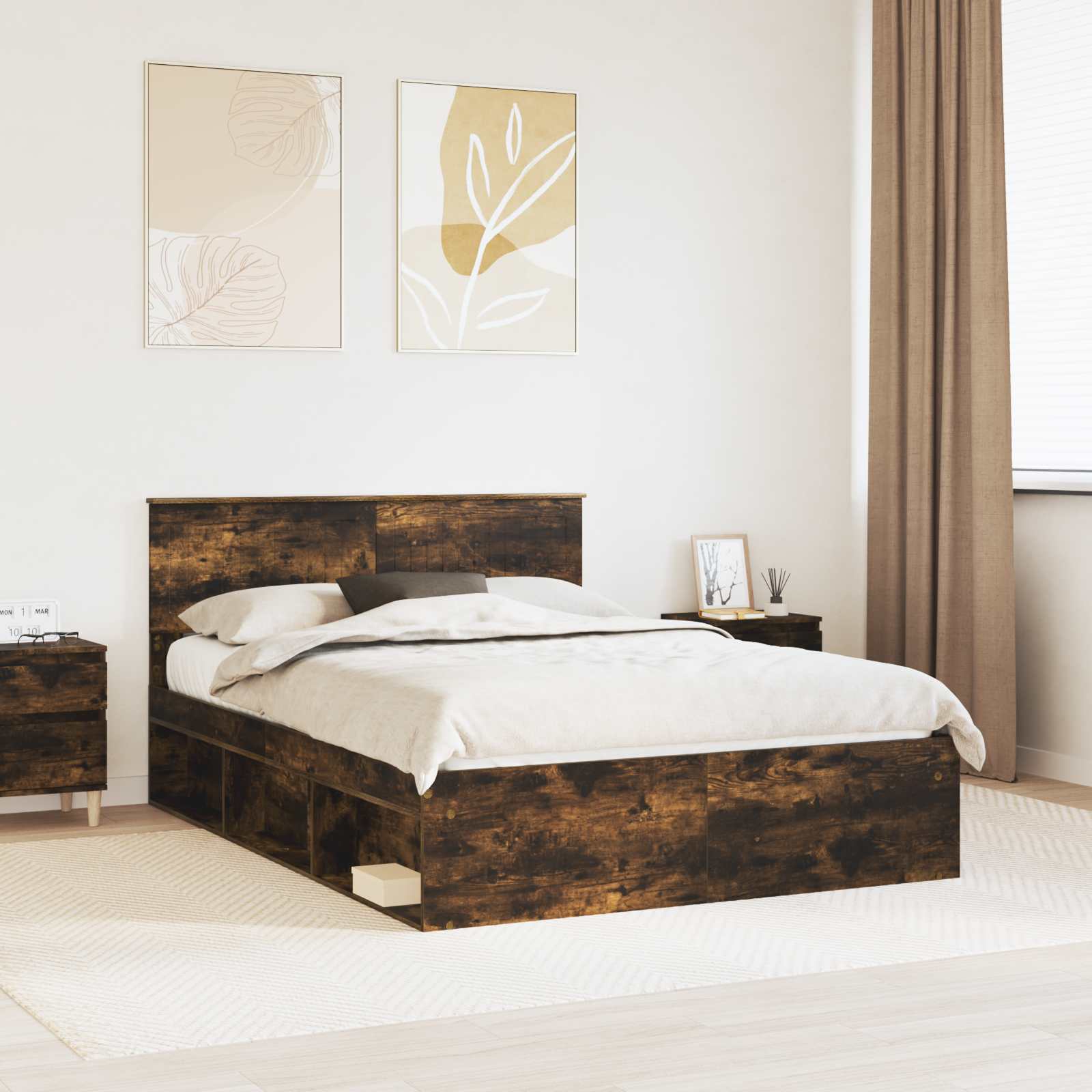 Estrutura de cama 100 x 200 cm Madeira de pinho maciço