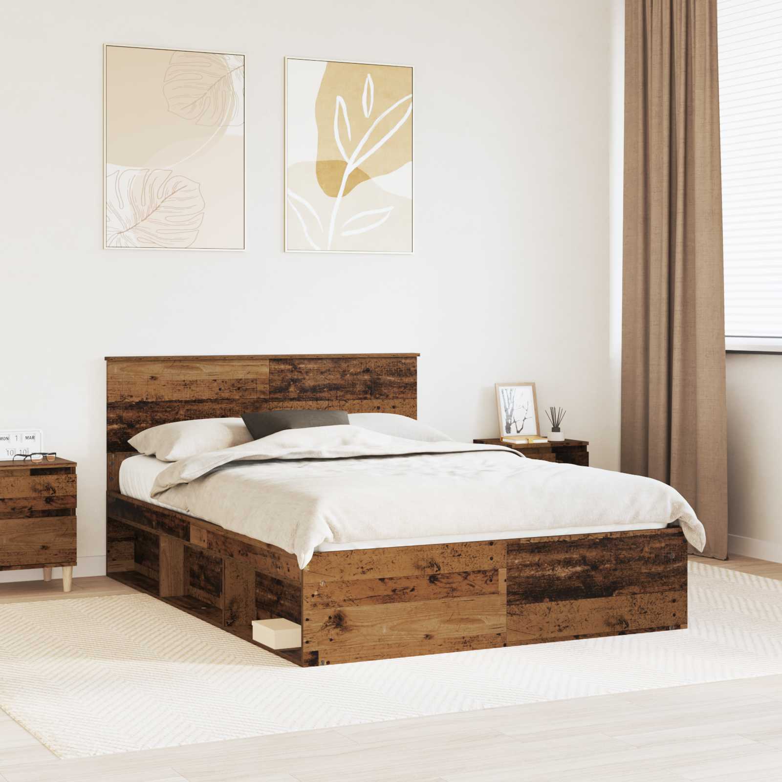 Estrutura de cama 100 x 200 cm Madeira de pinho maciço