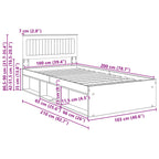 Estructura de cama 100 x 200 cm Madera de pino macizo