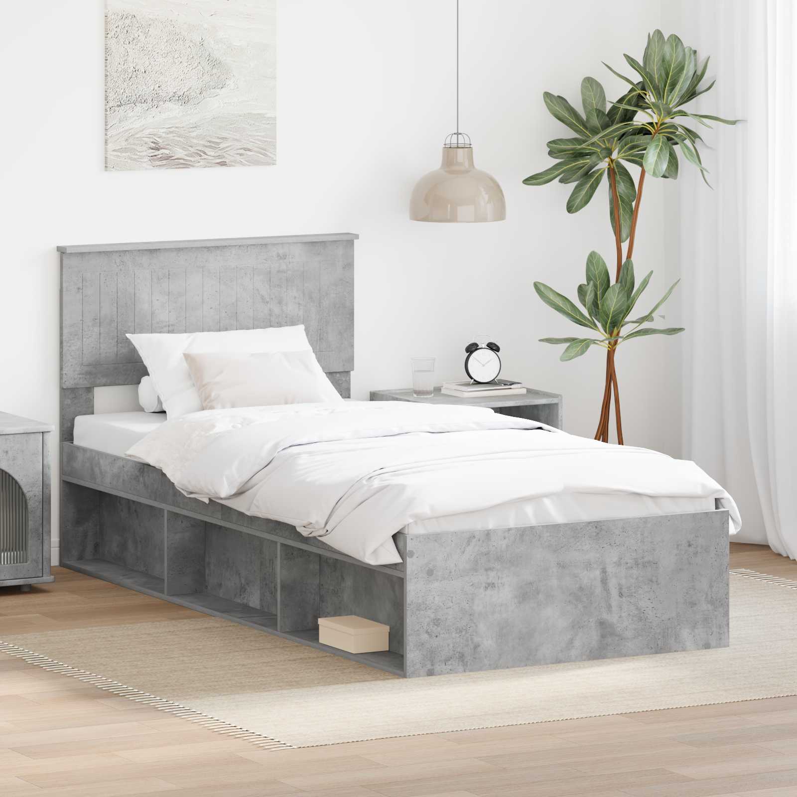 Estrutura de cama 100 x 200 cm Madeira de pinho maciço