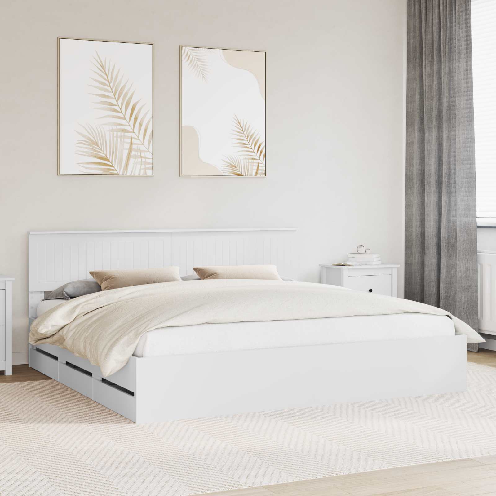 Estrutura de Cama 100 x 200 cm Madeira Composta