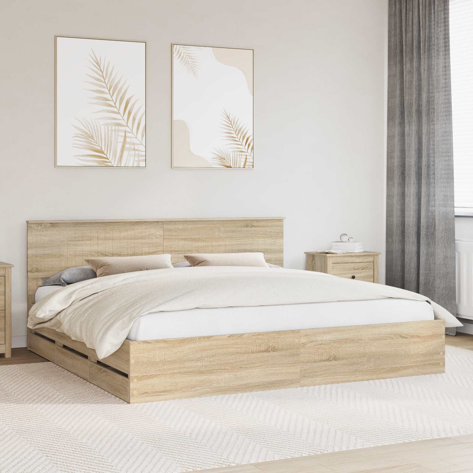 Estrutura de Cama 100 x 200 cm Madeira Composta