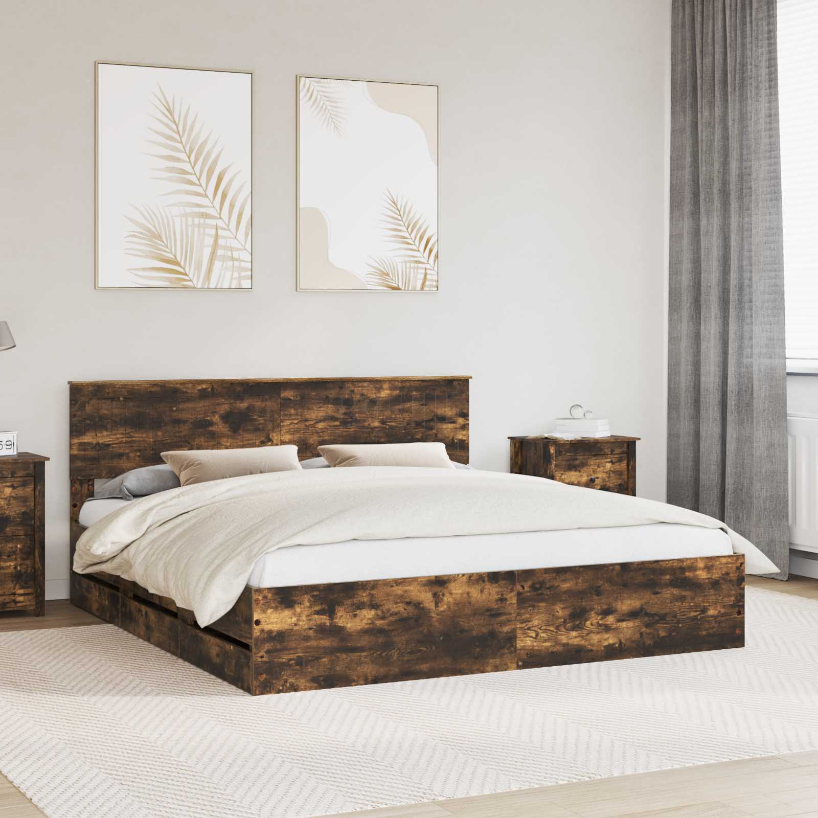 Estrutura de Cama 100 x 200 cm Madeira Composta