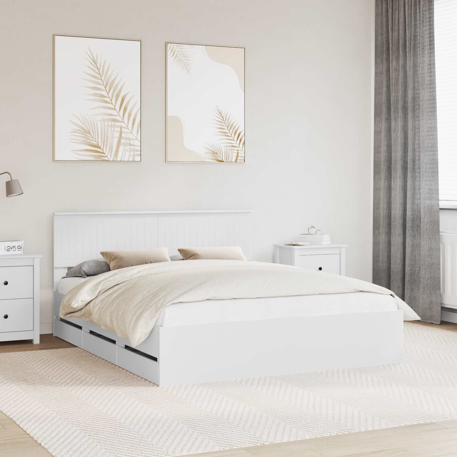 Estrutura de Cama 100 x 200 cm Madeira Composta