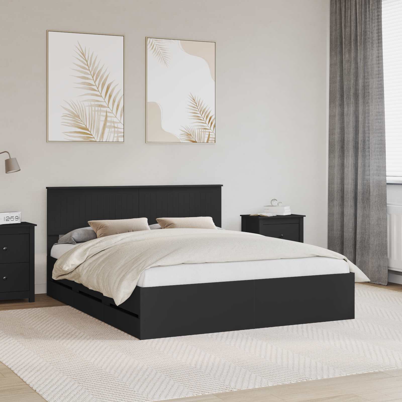 Estrutura de Cama 100 x 200 cm Madeira Composta