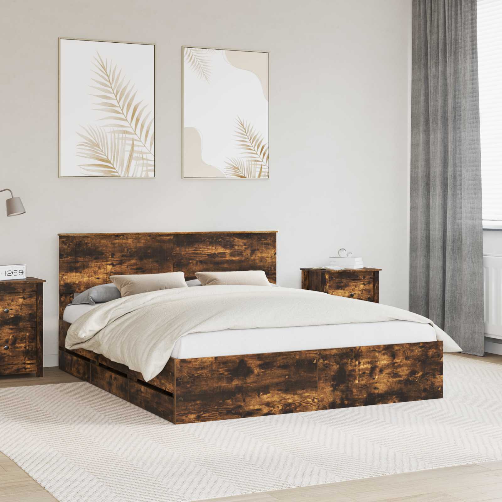 Estrutura de Cama 100 x 200 cm Madeira Composta