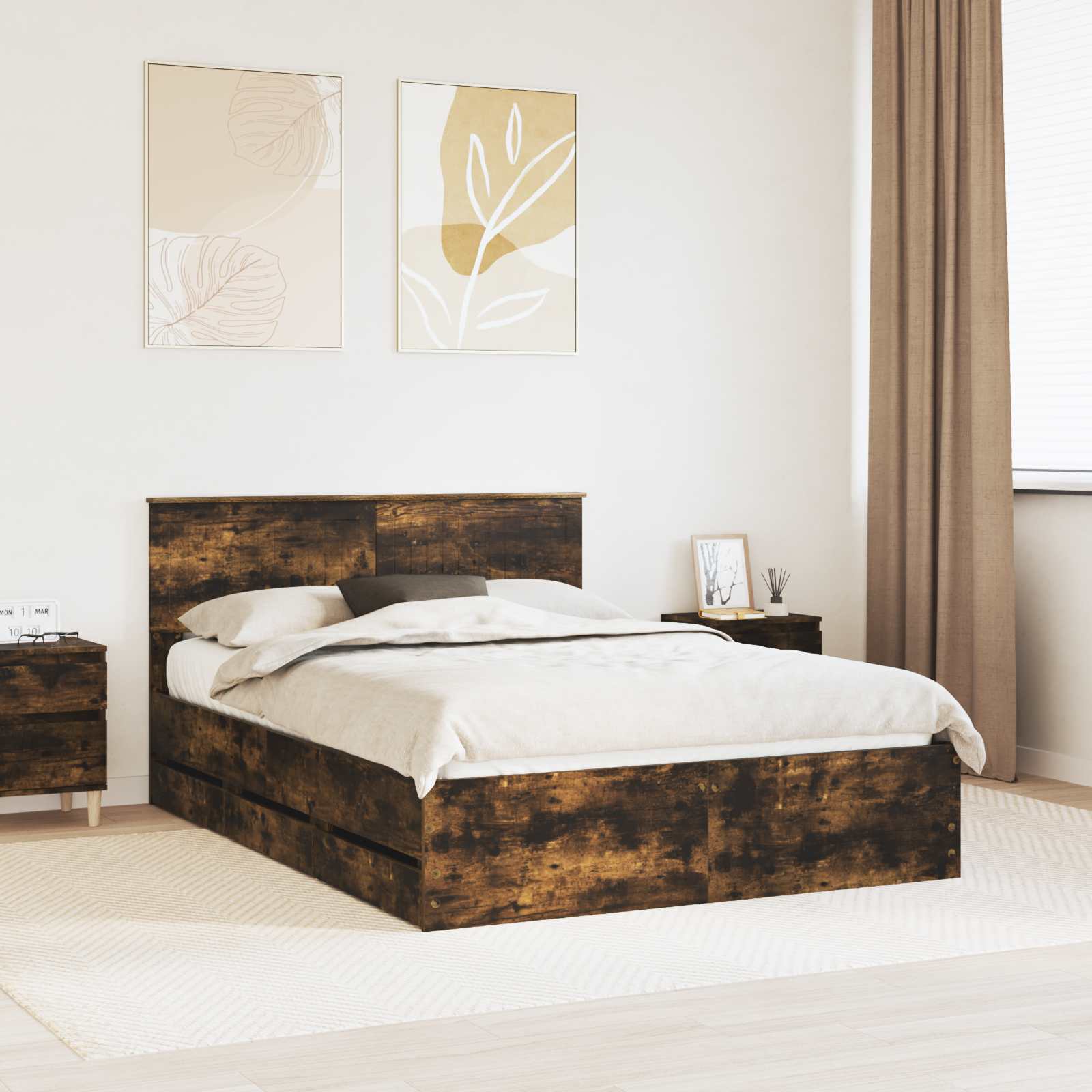 Estrutura de Cama 100 x 200 cm Madeira Composta